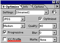 Оптимизация JPG и ICC профили